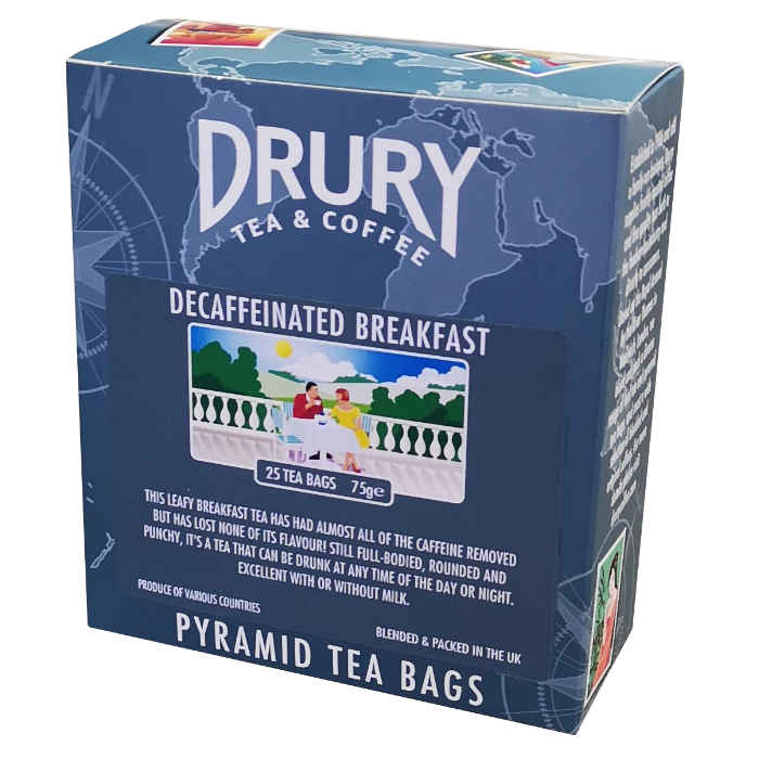 Drury Decaffeinated Breakfast Blend Pyramid tea bags 