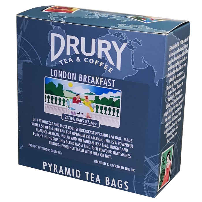 Drury London Breakfast Blend pyramid tea bags