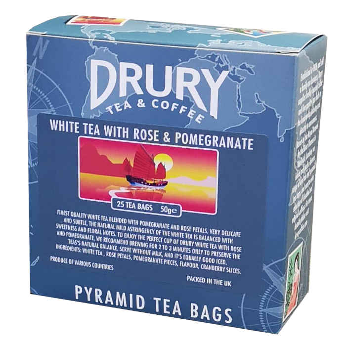 Drury White Rose Pomegranate Pyramid Tea Bag